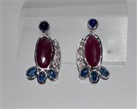 Pendientes Soprana Mujer in Oro blanco Rubino OB RUBINO IOLITE